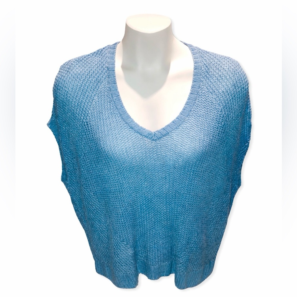Polo Ralph Lauren 100% Linen Turquoise Crocheted Top